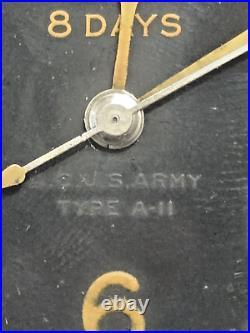 Antique WW2 US Air Force US Army Cockpit Clock ELGIN Aircraft Militaria