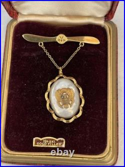 Antique WWII Sweetheart Gold Filled Locket Army Air Forces in Original Uris Box