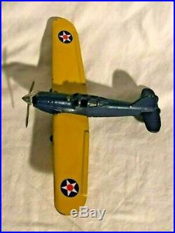 Arcade #3640 Cast Iron Airplane US Army Air Force Larger size 10 inch wing span