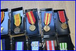 Authentic Vintage Lot of U. S. Military Miniature Medals Army USMC Navy Air Force