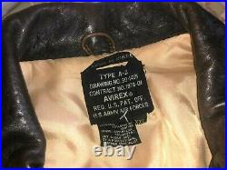 Avirex A-2 Flight US Army Air Forces 2XL Leather Distressed Bomber Jacket