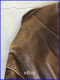 Avirex A-2 US Army Air Force Flight Bomber Leather Brown Jacket New VTG Aces Med
