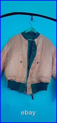 Avirex Bomber Flight Reversible Jacket USAF Large Pilot 6 cargo Military Green