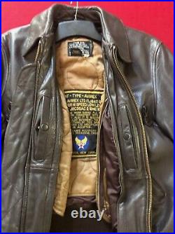 Avirex Mens Medium US Army Air Force A-2 Leather Flight Top Gun Jacket