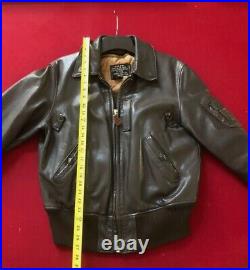 Avirex Mens Medium US Army Air Force A-2 Leather Flight Top Gun Jacket