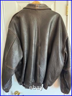Avirex Type A-2 Brown Leather Flight Jacket US Army Air Force XL withMap Lining