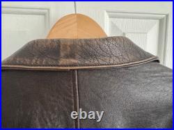 Avirex Type A-2 Brown Leather Flight Jacket US Army Air Force XL withMap Lining