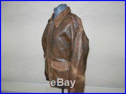 Avirex Type A-2 Leather Bomber Jacket Military US Army Air Force Pilot Large