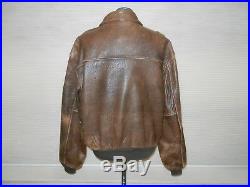 Avirex Type A-2 Leather Bomber Jacket Military US Army Air Force Pilot Large