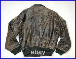 Avirex Type A-2 VP-21 US Army Air Forces Leather Flight Jacket Vtg 80s SMALL
