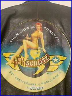 Avirex US Army Air Forces A-2 Bomber Flight Leather Jacket Pin up Girl NWT XL