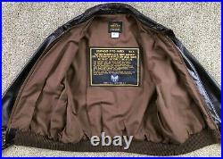 Avirex US Army Air Forces A-2 Leather Flight Jacket Size 44 Scovill Zipper EUC