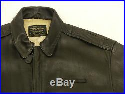 Avirex Vintage A2 Pilot's Leather Jacket u. S. ARMY Air Force Black Size L Tip