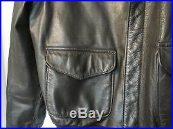 Avirex Vintage A2 Pilot's Leather Jacket u. S. ARMY Air Force Black Size M 42in
