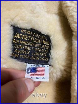 Avirex type B-3 US Army Air Force bomber jacket sheepskin leather AC9