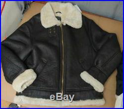 B-3 Aviation Air Force Us Army Style Shearling Sheepskin Jacket Size Large! 1a1
