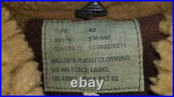 B3 B-3 Shearling Jacket Miller's Flight Clothing Us Air Force Army Style Pat 82