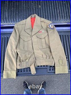 BEAUTIFUL WW2 9th Army Air Force RED LINED Theatre Made Ike Jacket