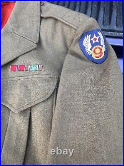 BEAUTIFUL WW2 9th Army Air Force RED LINED Theatre Made Ike Jacket