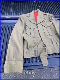 BEAUTIFUL WW2 9th Army Air Force RED LINED Theatre Made Ike Jacket