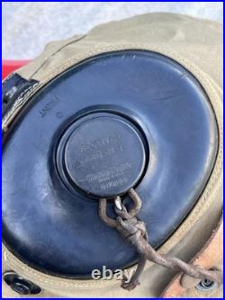 Bates Shoe Co. Canvas Flight Helmet AN-H-15 US Military Army Air Force WWII L
