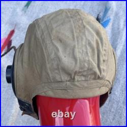 Bates Shoe Co. Canvas Flight Helmet AN-H-15 US Military Army Air Force WWII L