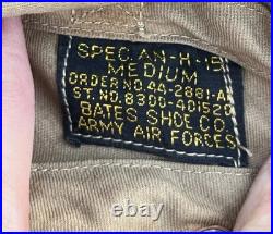 Bates Shoe Co. Canvas Flight Helmet AN-H-15 US Military Army Air Force WWII L