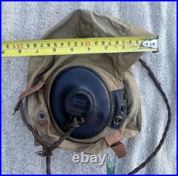 Bates Shoe Co. Canvas Flight Helmet AN-H-15 US Military Army Air Force WWII L