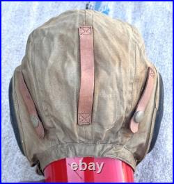 Bates Shoe Co. Canvas Flight Helmet AN-H-15 US Military Army Air Force WWII M
