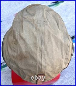 Bates Shoe Co. Canvas Flight Helmet AN-H-15 US Military Army Air Force WWII M