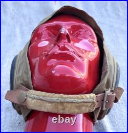 Bates Shoe Co. Canvas Flight Helmet AN-H-15 US Military Army Air Force WWII M