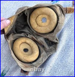 Bates Shoe Co. Canvas Flight Helmet AN-H-15 US Military Army Air Force WWII M