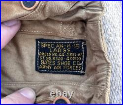 Bates Shoe Co. Canvas Flight Helmet AN-H-15 US Military Army Air Force WWII M