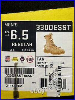 Belleville Hot Weather Steel Toe Flight Boots Men's 6.5 Regular Combat Tan New