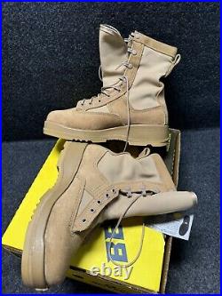 Belleville Hot Weather Steel Toe Flight Boots Men's 6.5 Regular Combat Tan New