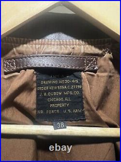 Bill Kelso J. A. Dubow AC 27798 A2 Jacket Size 38 USAAF US Army Air Force