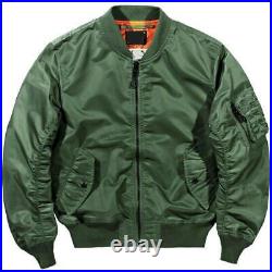 Bomber Jacket Flight Air Force Pilot Men Motor Coat Outdoor Casual Short Outwear