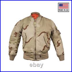 Bomber Jacket MA1 Flight Combat Army Military Air Force US Tri Desert Padded Top