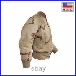 Bomber Jacket MA1 Flight Combat Army Military Air Force US Tri Desert Padded Top