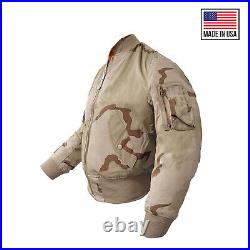 Bomber Jacket MA1 Flight Combat Army Military Air Force US Tri Desert Padded Top