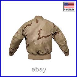 Bomber Jacket MA1 Flight Combat Army Military Air Force US Tri Desert Padded Top