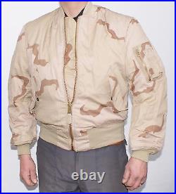 Bomber Jacket MA1 Flight Combat Army Military Air Force US Tri Desert Padded Top