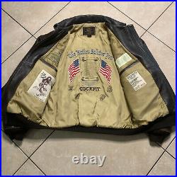 COCKPIT Type A-2 Air Force US Army 1945 Flight Leather Jacket M DWG No. 30-1415