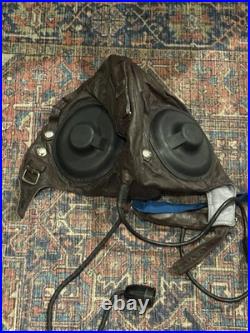Chinese 1964 Air Force Leather Helmet Hat WW2 WW1 US Army Military Vintage
