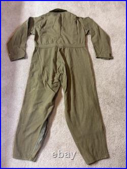 Early WWII US Army Air Force A-4 Flight Suit Size 42 No Belt Holes, Stains, READ