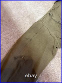Early WWII US Army Air Force A-4 Flight Suit Size 42 No Belt Holes, Stains, READ