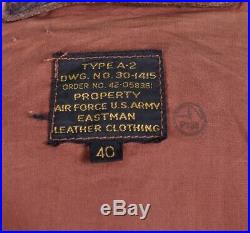 Eastman Type A-2 Army Air Force US Army Leather Men Jacket Size 40 M