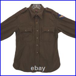 FORWARD Officer Shirt US Army Air Force Patch 100% Wool London Shrunk Small