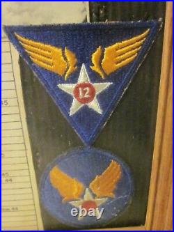 FRAMED WW2 U. S. 12 Th ARMY AIR FORCE GROUPING of CAPTAIN MEREDITH HARLOW V/G