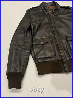 Fivestar Leather Co US Air Force A-2 Flight Bomber Jacket Dark Brown Men Size 40